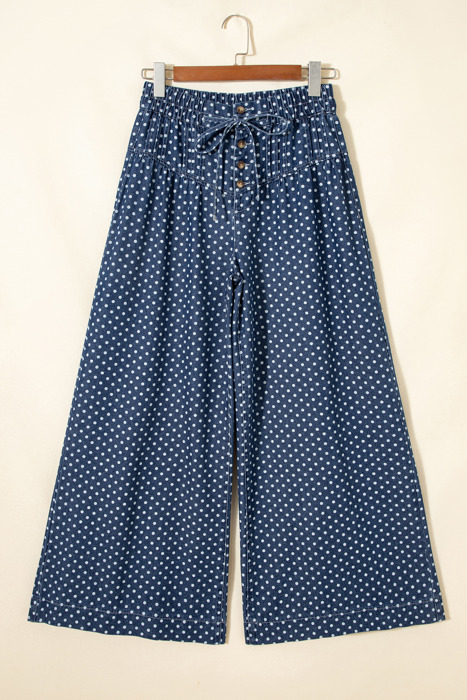 Dotty Blue Wide Leg Jeans