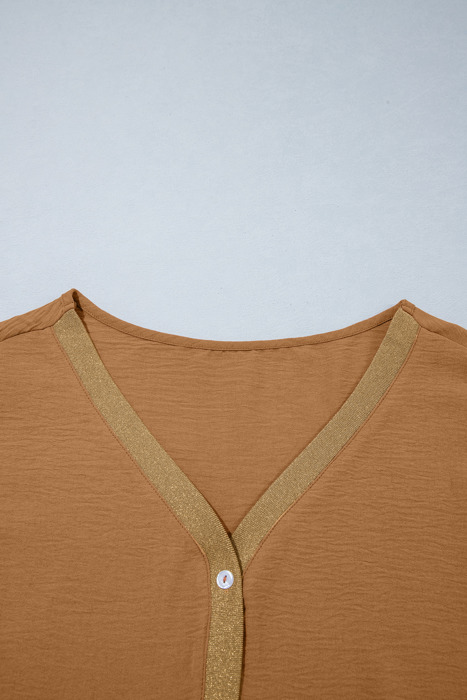 Midnight Glimmer V-Neck Blouse