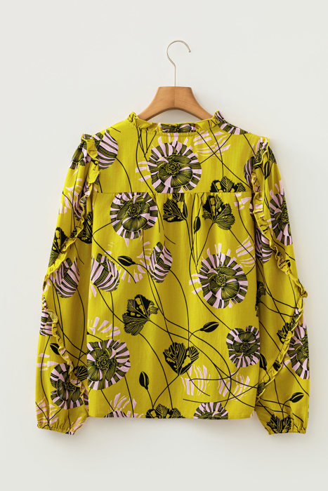 Golden Garden Ruffle Blouse