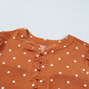  Cocoa Dot V-Neck Blouse