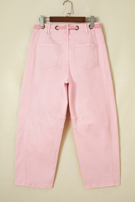 Blush & Bold Barrel Jeans