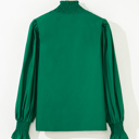  Evergreen Leopard Trim Blouse