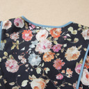  Midnight Bloom Tie-Neck Blouse
