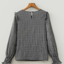  Midnight Plaid Shirred Blouse