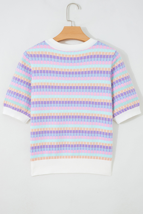 Violet Horizon Stripe Sweater