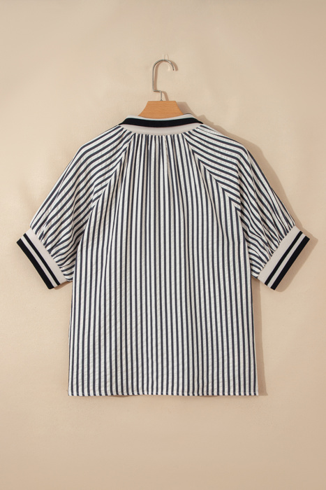 City Stripe Polo Blouse