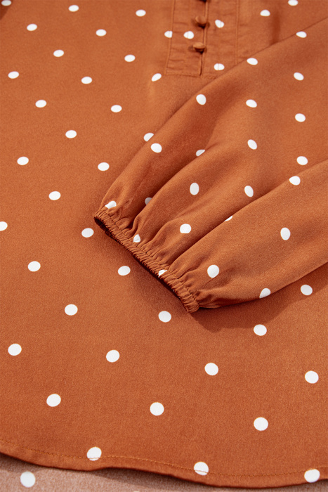 Cocoa Dot V-Neck Blouse