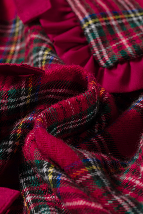 Scarlet Plaid Tie-Neck Blouse