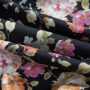  Midnight Bloom Tie-Neck Blouse