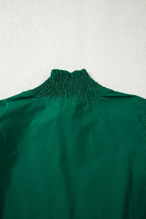 Evergreen Leopard Trim Blouse