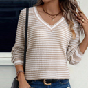  Soft Horizon Striped V-Neck Pullover