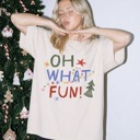  Oh What Fun Christmas Shirt, Whimsical Holiday Tee, Cute Christmas TShirt, Preppy Christmas Top for Women, Merry Christmas Shirt