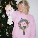  Tis the Season Christmas Swetshirt, Christmas Bow Shirt, Preppy Holiday Crewneck, Whimsical Christmas, Coquette Xmas Shirt