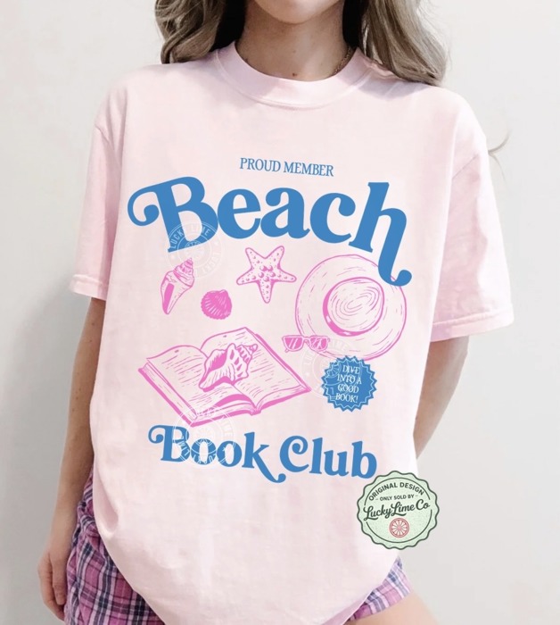 Beach Book Club Shirt, Book Lover Gift, Bookworm Shirt, Summer Graphic Tee, Reading Shirt, Comfort Colors® Tshirt