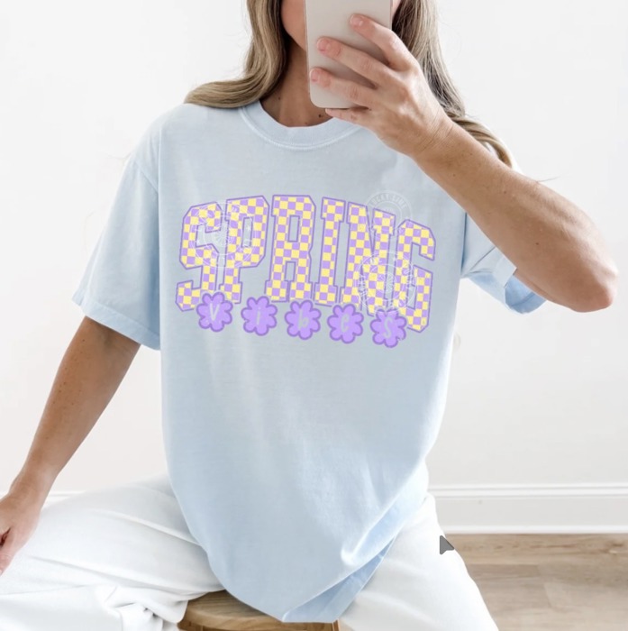 Spring Vibes Shirt, Comfort Colors Spring Graphic Tee, Easter Gift, Womens Spring Tshirt