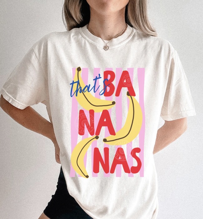 That’s Bananas Shirt, Summer Fruit Shirt, Food Pun T-Shirt, Retro Graphic Tee, Banana Graphic Tee, Trendy Summer Top