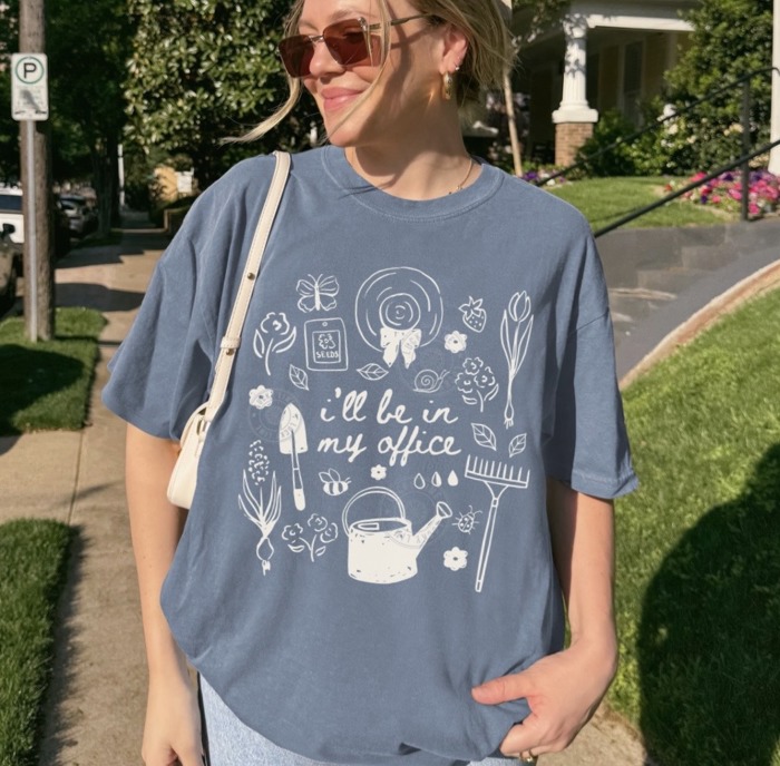 Gardening Shirt for Women, I’ll Be in My Office Shirt, Plant Lover Shirt, Funny Garden Tshirt, Floral Spring Shirt