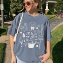 Small Blue Gardening Shirt for Women, I’ll Be in My Office Shirt, Plant Lover Shirt, Funny Garden Tshirt, Floral Spring Shirt