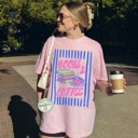 Small Pink Books and Coffee Shirt, Bookish Shirt, Book Lover Tshirt, Bookworm Shirt, Reading Shirt, Gifts for Teachers