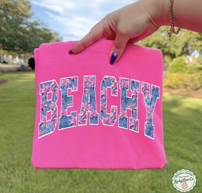 Beachy Shirt, Beach Vibes Graphic Tee, Womens Summer Tshirt, Beach Lover Gifts, Trendy Neon Summer Shirt