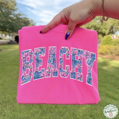 Beachy Shirt, Beach Vibes Graphic Tee, Womens Summer Tshirt, Beach Lover Gifts, Trendy Neon Summer Shirt