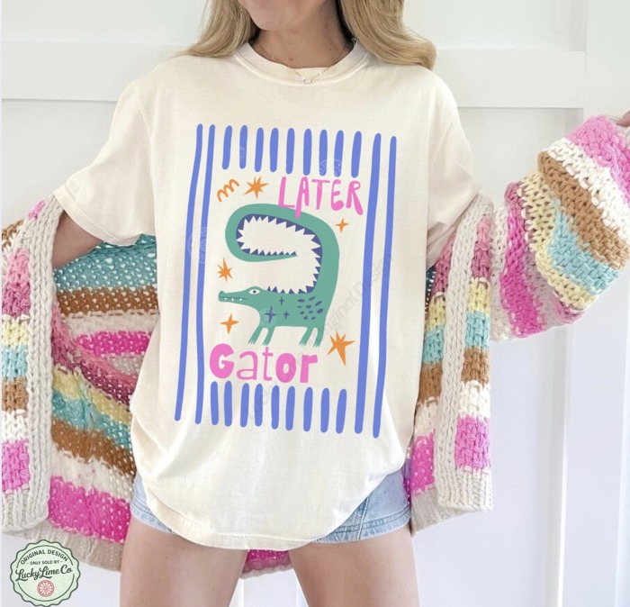 Later Gator Shirt, Trendy Graphic Tee, Alligator Shirt, Funny Animal Shirt, Later Gator Tshirt, Comfort Colors® Tee