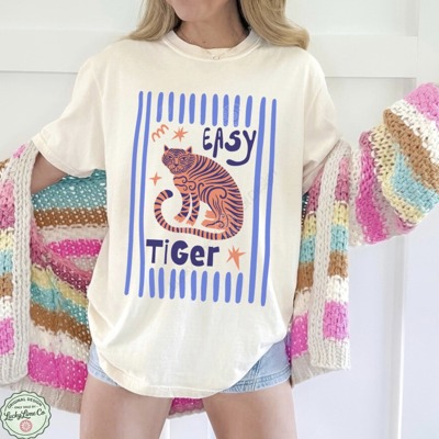 Easy Tiger Shirt, Comfort Colors® Tiger Shirt, Retro Vintage Tiger Tshirt, Funny Animal Shirt, Easy Tiger Tee