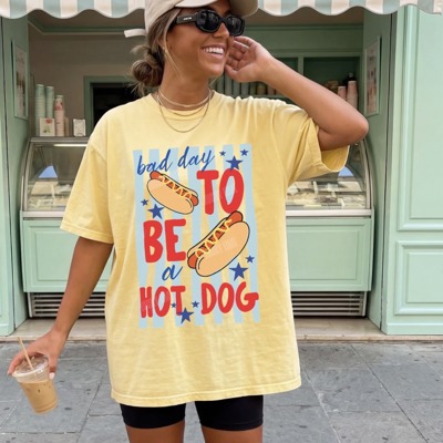 Bad Day To Be a Hot Dog Shirt, Hot Dog Lover Shirt, Comfort Colors® Summer Tee, Bad Day to Be a Hotdog, Funny 4th of July Shirt