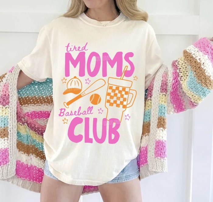 Tired Moms Baseball Club Shirt, Trendy Mama Shirt, Baseball Mom Tshirt, Sports Mama Gift, Trendy Sports Graphic Tee
