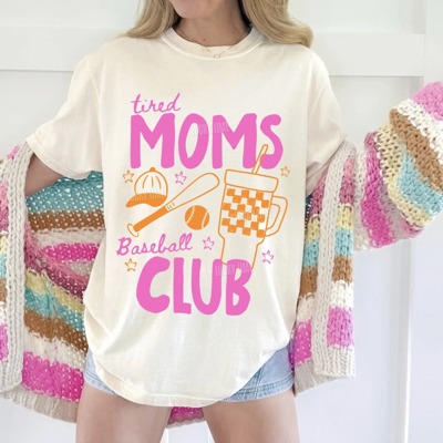 Tired Moms Baseball Club Shirt, Trendy Mama Shirt, Baseball Mom Tshirt, Sports Mama Gift, Trendy Sports Graphic Tee