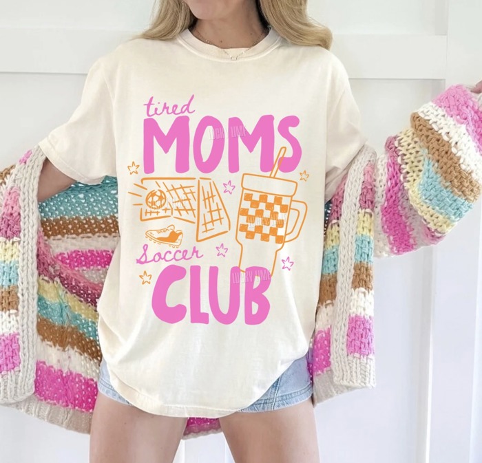 Tired Moms Soccer Club Shirt, Soccer Mom Shirt, Soccer Mama Tshirt, Sports Mom Life, Sports Mama Tee