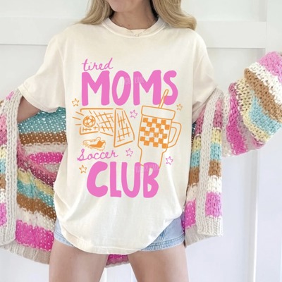 Tired Moms Soccer Club Shirt, Soccer Mom Shirt, Soccer Mama Tshirt, Sports Mom Life, Sports Mama Tee