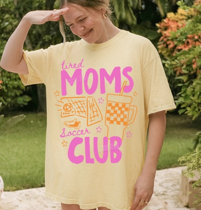 Tired Moms Soccer Club Shirt, Soccer Mom Shirt, Soccer Mama Tshirt, Sports Mom Life, Sports Mama Tee