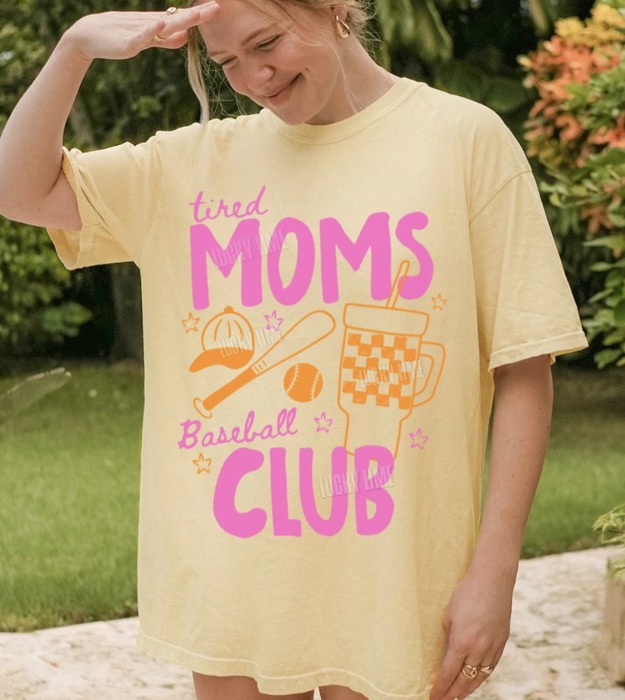 Tired Moms Baseball Club Shirt, Trendy Mama Shirt, Baseball Mom Tshirt, Sports Mama Gift, Trendy Sports Graphic Tee