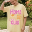 Small Yellow Tired Moms Football Club Shirt, Comfort Colors Football Mom Shirt, Trendy Mama Tshirt, Sports Mom Gift, Football Season Game Day Tee