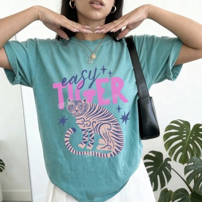 Easy Tiger Shirt, Comfort Colors® Easy Tiger Tshirt, Retro Tiger Tee, Funny Tshirt, Vintage Tiger Graphic Tee