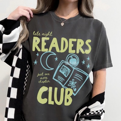 Late Night Readers Club Shirt, Reading Shirt, Bookworm Tshirt, Bookish Shirt for Women, Teacher Shirts