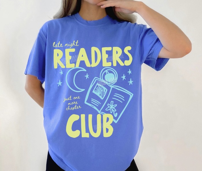 Late Night Readers Club Shirt, Reading Shirt, Bookworm Tshirt, Bookish Shirt for Women, Teacher Shirts