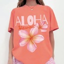 Small Orange Aloha Hawaii Shirt, Aloha Tshirt, Vacation Graphic Tee, Vacay Mode Shirt, Travel Shirt, Comfort Colors® Shirt, Family Hawaii Vacation Top