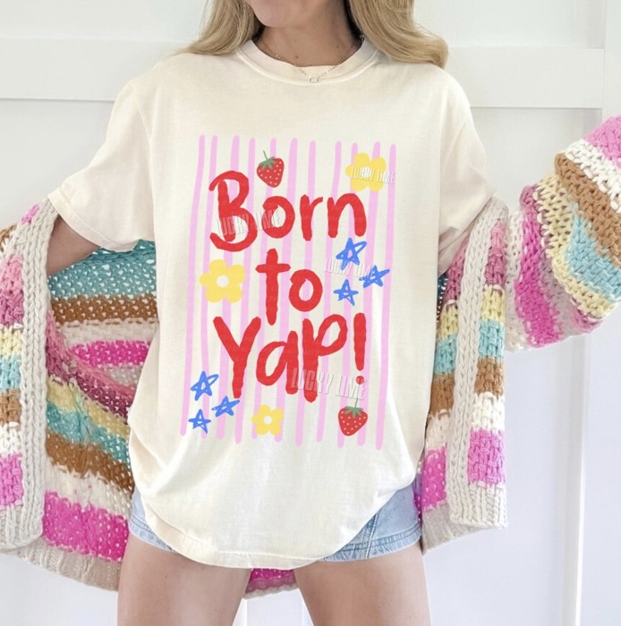 Born to Yap Shirt, Sarcastic Shirt, Sassy Shirt, Adult Humor Tee, Striped Design Tshirt, Comfort Colors Summer Graphic Tee