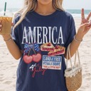  Retro 4th of July Shirt, America Collage Tshirt, Womens 4th of July Tee, Comfort Colors Patriotic Shirt