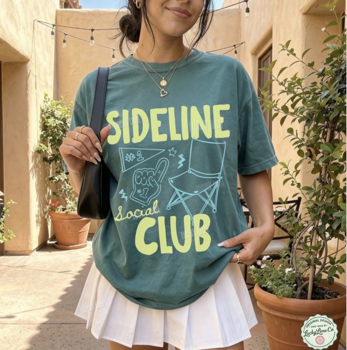 Sideline Social Club Shirt, Sports Mom Shirt, Game Day Tee, Gameday Shirt, Sports Mama Tshirt, Soccer Shirt, Football Season, Baseball Season Shirt