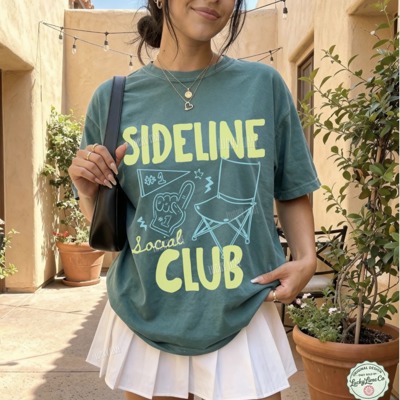 Sideline Social Club Shirt, Sports Mom Shirt, Game Day Tee, Gameday Shirt, Sports Mama Tshirt, Soccer Shirt, Football Season, Baseball Season Shirt