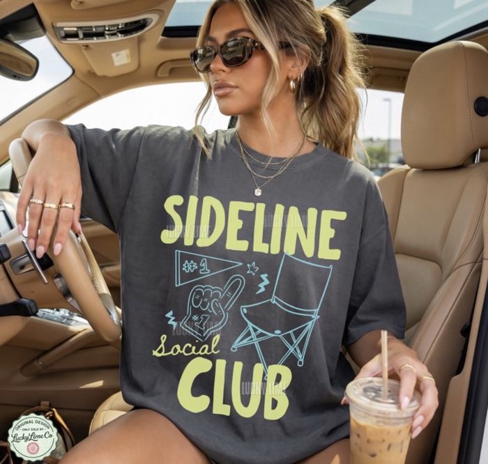 Sideline Social Club Shirt, Sports Mom Shirt, Game Day Tee, Gameday Shirt, Sports Mama Tshirt, Soccer Shirt, Football Season, Baseball Season Shirt