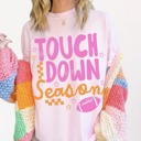 Small Pink Touchdown Season Shirt, Football Shirt, Football Mama Tshirt, Game Day Tee, Sports Fan Gift