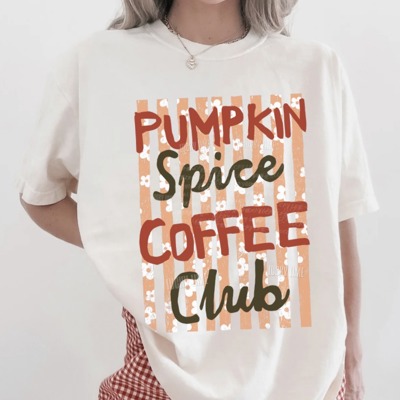 Pumpkin Spice Coffee Club Shirt, Pumpkin Spice Lover Tshirt, PSL Coffee Tee, Halloween Coffee Graphic Tee, Spooky Season, Fall Shirt