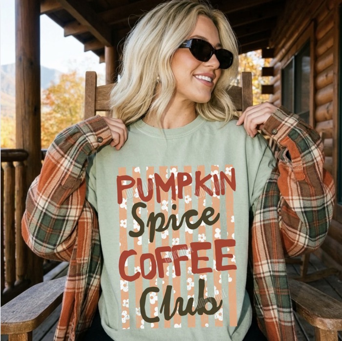 Pumpkin Spice Coffee Club Shirt, Pumpkin Spice Lover Tshirt, PSL Coffee Tee, Halloween Coffee Graphic Tee, Spooky Season, Fall Shirt