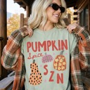 Small Green Pumpkin Spice Season Shirt, Pumpkin Spice SZN Tshirt, Womens Fall Graphic Tee, Fall Apparel, Autumn Vibes Shirt