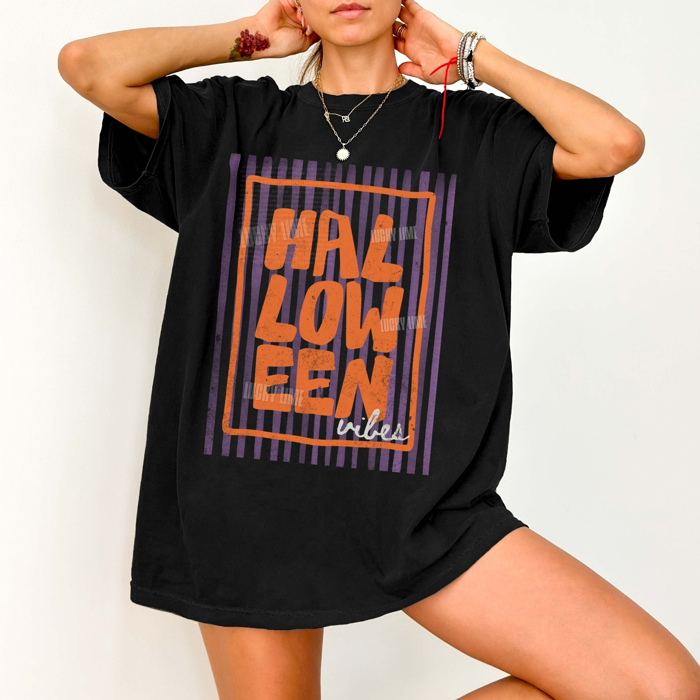 Halloween Vibes Shirt, Halloween Graphic Tee, Preppy Halloween Shirt, Womens Halloween, Comfort Colors® Halloween Tshirt