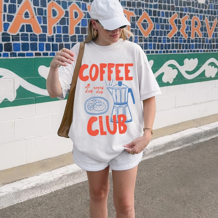 Coffee Club Shirt, Comfort Colors Tee, Coffee Graphic Tee, Coffee Lover Gift